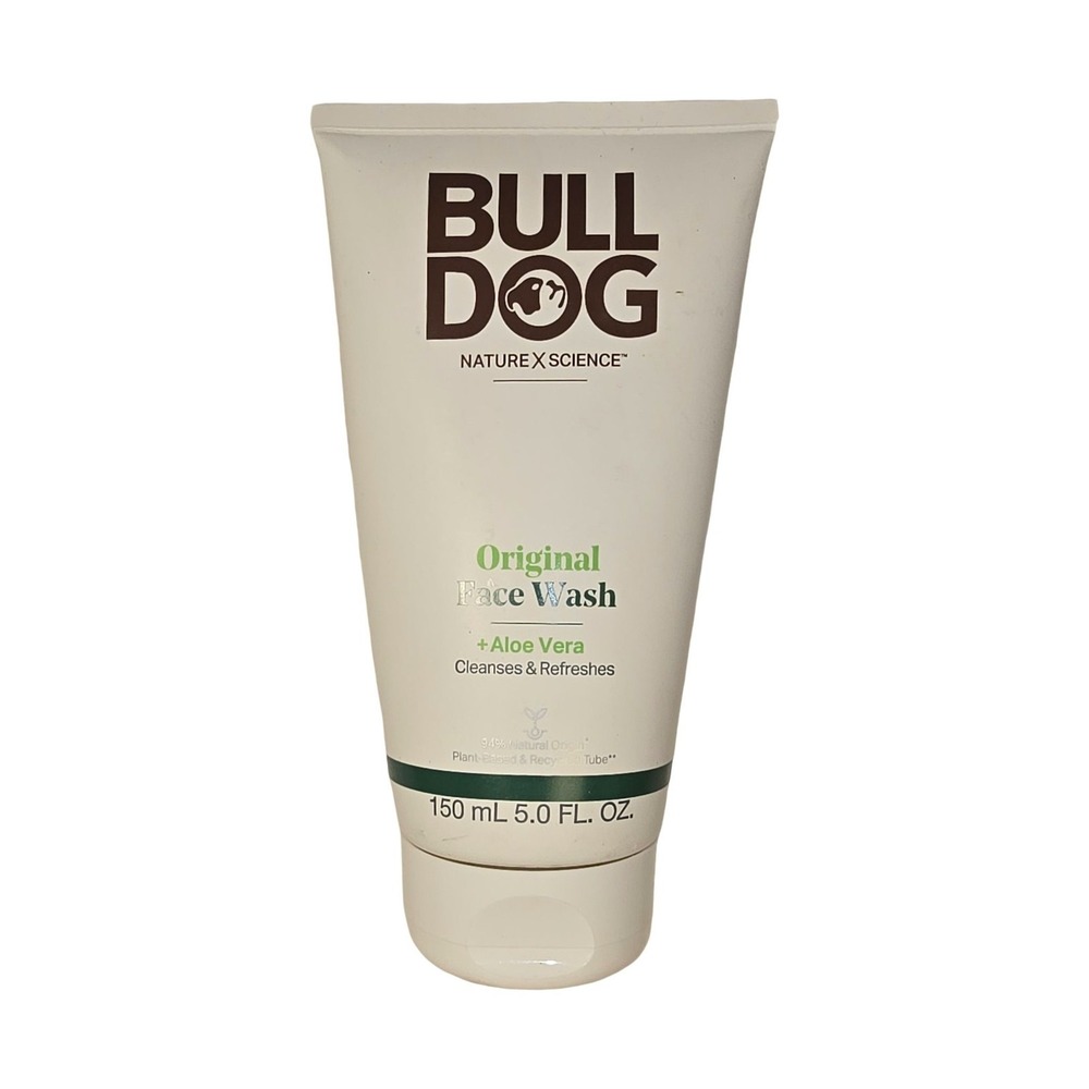 BULLDOG ORIGINAL FACE WASH UNISEX 150ML WHITE NEW ALOE VERA DAILY CLEANSER GEL